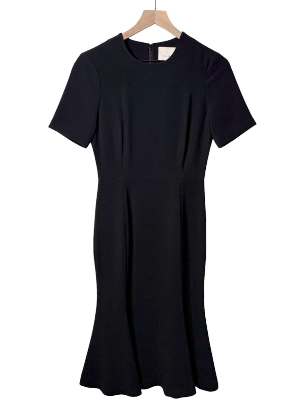 cinq a sept Short Sleeve Flounce Hem Dress Cocktail Party Event Black Size 2